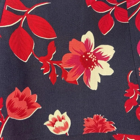 Draper James Darlington Floral Skirt Size 6 Navy‎ Blue Pink Tropical Resort - Picture 3 of 10